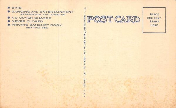 Chicago Illinois Harry's New York Bar Linen Vintage Postcard AA65122 - Image 2