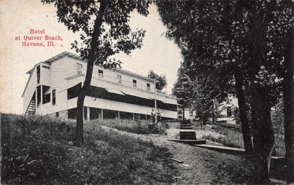 Havana Illinois Hotel at Quiver Beach Vintage Postcard AA65130