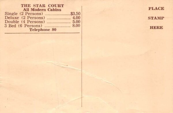 Custer South Dakota The Star Court Vintage Postcard AA65135 - Image 2