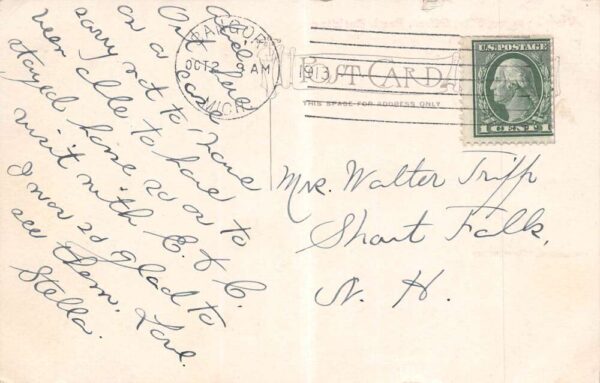 Bangor Michigan Post Office, Bank Building, & Masonic Temple Postcard U2881 - Image 2