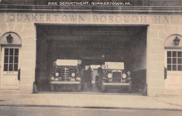 Quakertown Pennsylvania Fire Department Exterior And Engines Vintage PC U2907