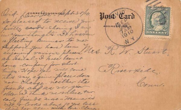 Ovid New York Franklin House & First National Bank B/W Lithograph PC U2939 - Image 2