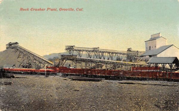 Oroville California Rock Crusher Plant View Of Machinery Vintage Postcard U2944