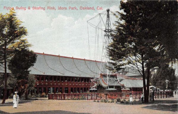 Oakland California Flying Swing & Skating Rink At Idora Park PC U2946