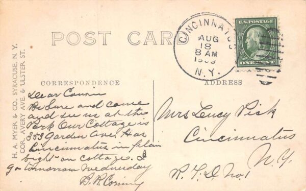 Cincinnatus New York North Main Street Real Photo Vintage Postcard AA65137 - Image 2