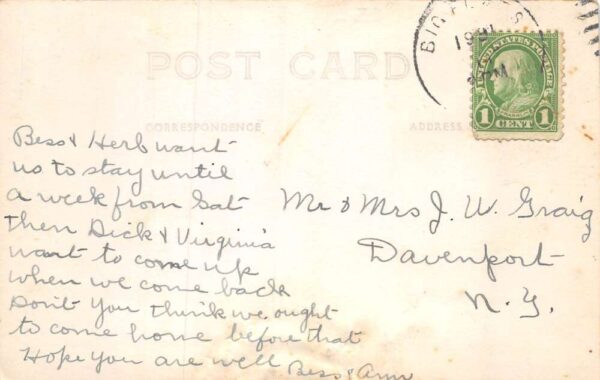Big Flats New York Canal Street North Real Photo Vintage Postcard AA65142 - Image 2