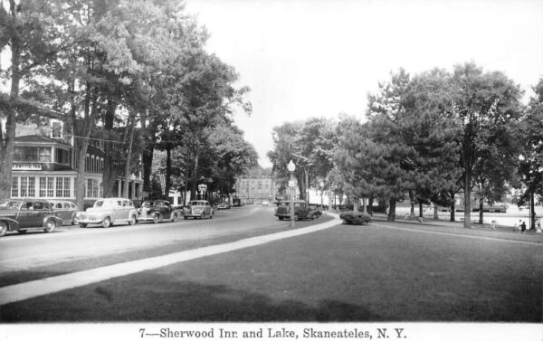 Skaneateles New York Sherwood Inn and Lake Real Photo Postcard AA65146