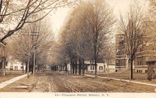 Sidney New York Pleasant Street Real Photo Vintage Postcard AA65147