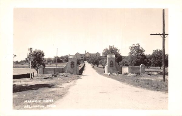Arlington Texas Masonic Temple Entrance Real Photo Postcard AA65152