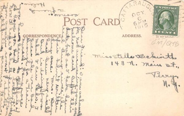 Cattaraugus New York Main Street Masonic Bldg Odd Fellows Hall Postcard AA65155 - Image 2