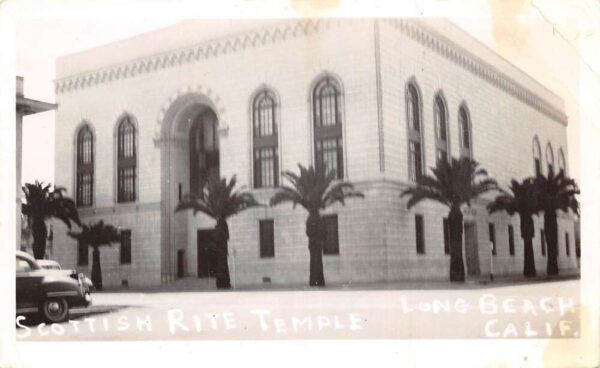 Long Beach California Scottish Rite Temple Real Photo Vintage Postcard AA65157