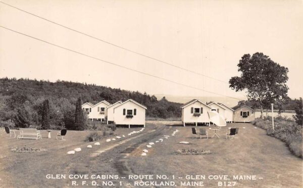 Glen Cove Maine Glen Cove Cabins Real Photo Vintage Postcard AA65163