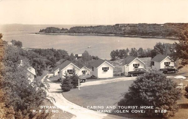 Glen Cove Maine Strawberry Hill Cabins and Tourist Home Real Photo PC AA65167