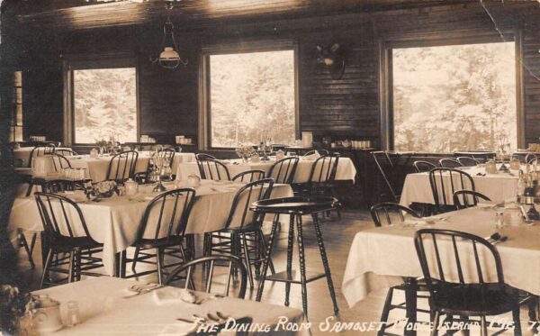 Moose Island Maine Samoset Dining Room Real Photo Postcard AA65169