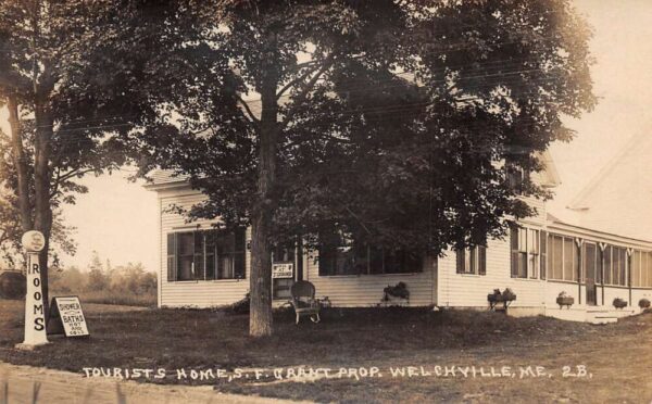 Welchville Maine Tourists Home Real Photo Vintage Postcard AA65172