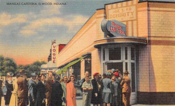 El Wood Indiana Mangas Cafeteria Linen Vintage Postcard AA65175