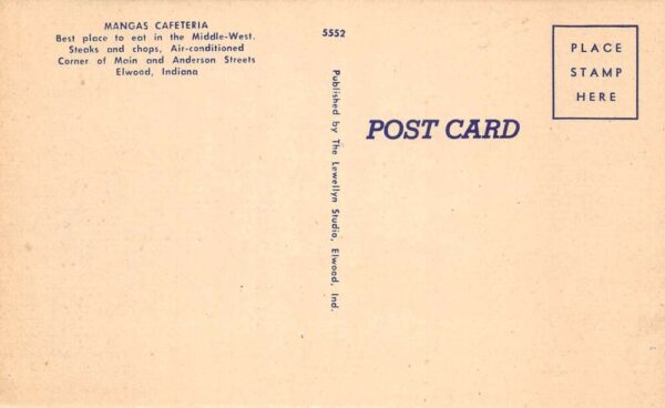 El Wood Indiana Mangas Cafeteria Linen Vintage Postcard AA65175 - Image 2
