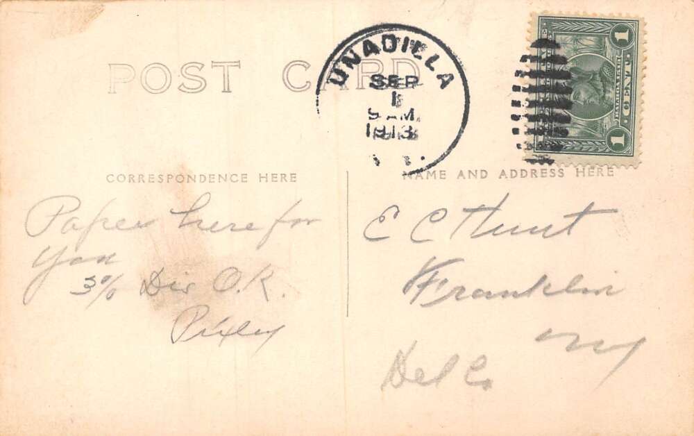 Unadilla New York Main Street Real Photo Vintage Postcard AA65183 - Image 2