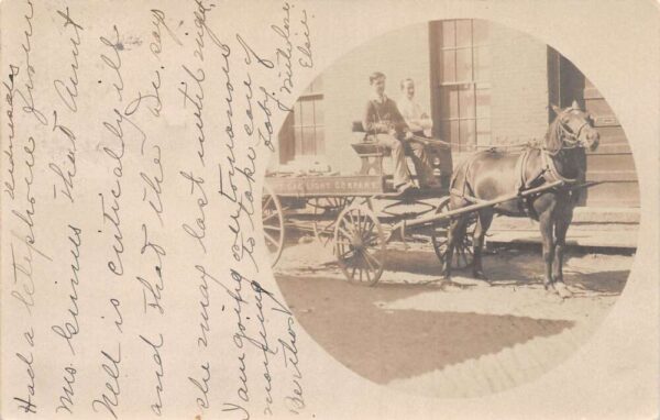 Claremont New York Light and Gas Co Horse Wagon Real Photo Postcard AA65193