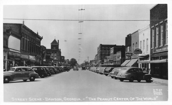 Dawson Georgia Street Scene Business District Real Photo Postcard AA65195