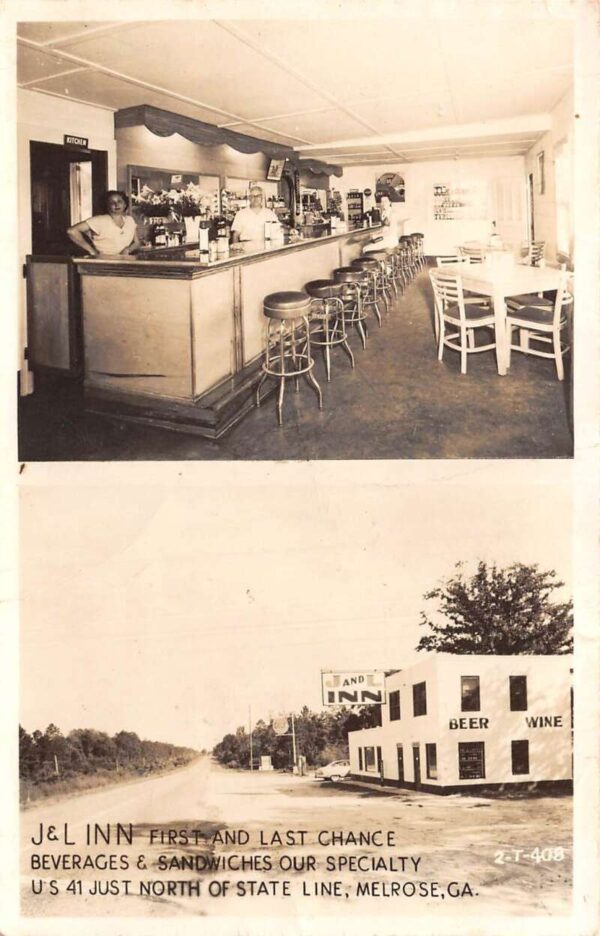 Melrose Georgia J and L Inn Restaurant Real Photo Vintage Postcard AA65196