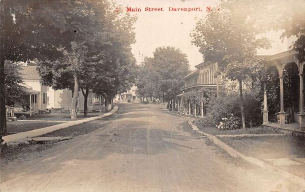 Davenport New York Main Street Real Photo Vintage Postcard AA65201