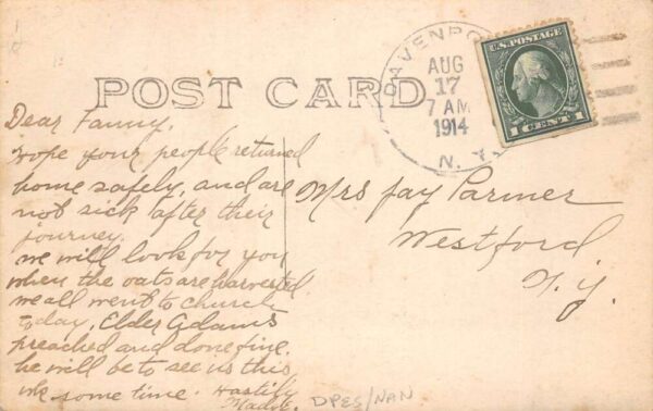 Davenport New York Main Street Real Photo Vintage Postcard AA65201 - Image 2