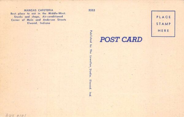 Elwood Indiana Mangas Cafeteria Kitchen Counter Vintage Postcard AA65215 - Image 2