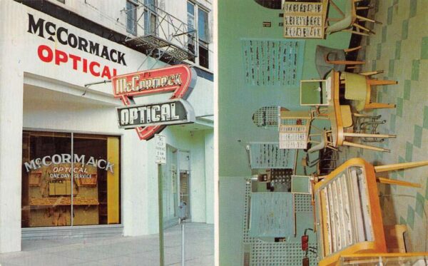 Meridian Mississippi McCormack Optical Eye Wear Optician Postcard AA65219