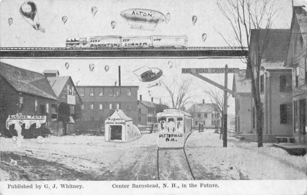 Center Barnstead New Hampshire Exaggeration "In the Future" Postcard AA65222