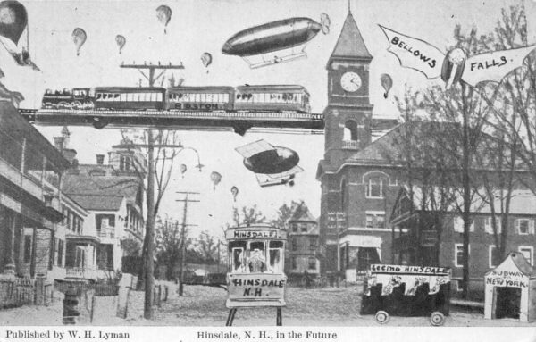 Hinsdale New Hampshire Exaggeration "In the Future" Vintage Postcard AA65224