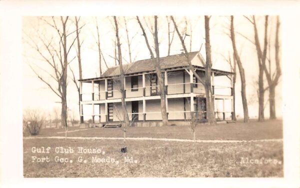 Fort George Meade Maryland Gulf Club House Real Photo Vintage Postcard AA65226