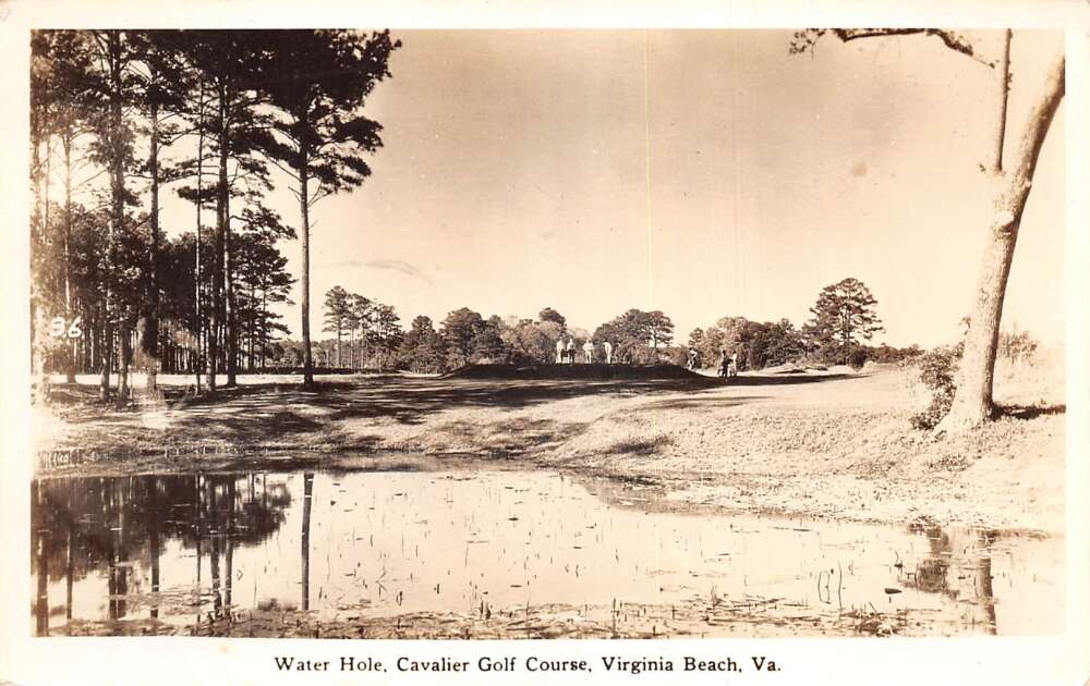 Virginia Beach Virginia Cavalier Golf Course Water Hole Real Photo PC