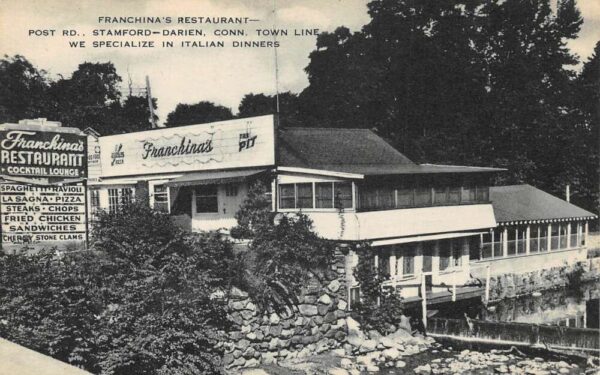 Darien Connecticut Franchina's Restaurant Vintage Postcard AA65245