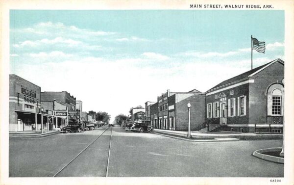 Walnut Ridge Arkansas Main Street Vintage Postcard AA65252