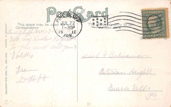 Pine Bluff Arkansas Barraque Street from Main St Vintage Postcard AA65254 - Image 2