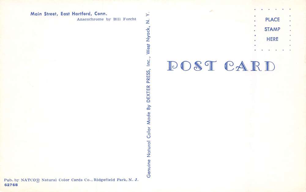 East Hartford Connecticut Main Street Vintage Postcard AA65257 - Image 2