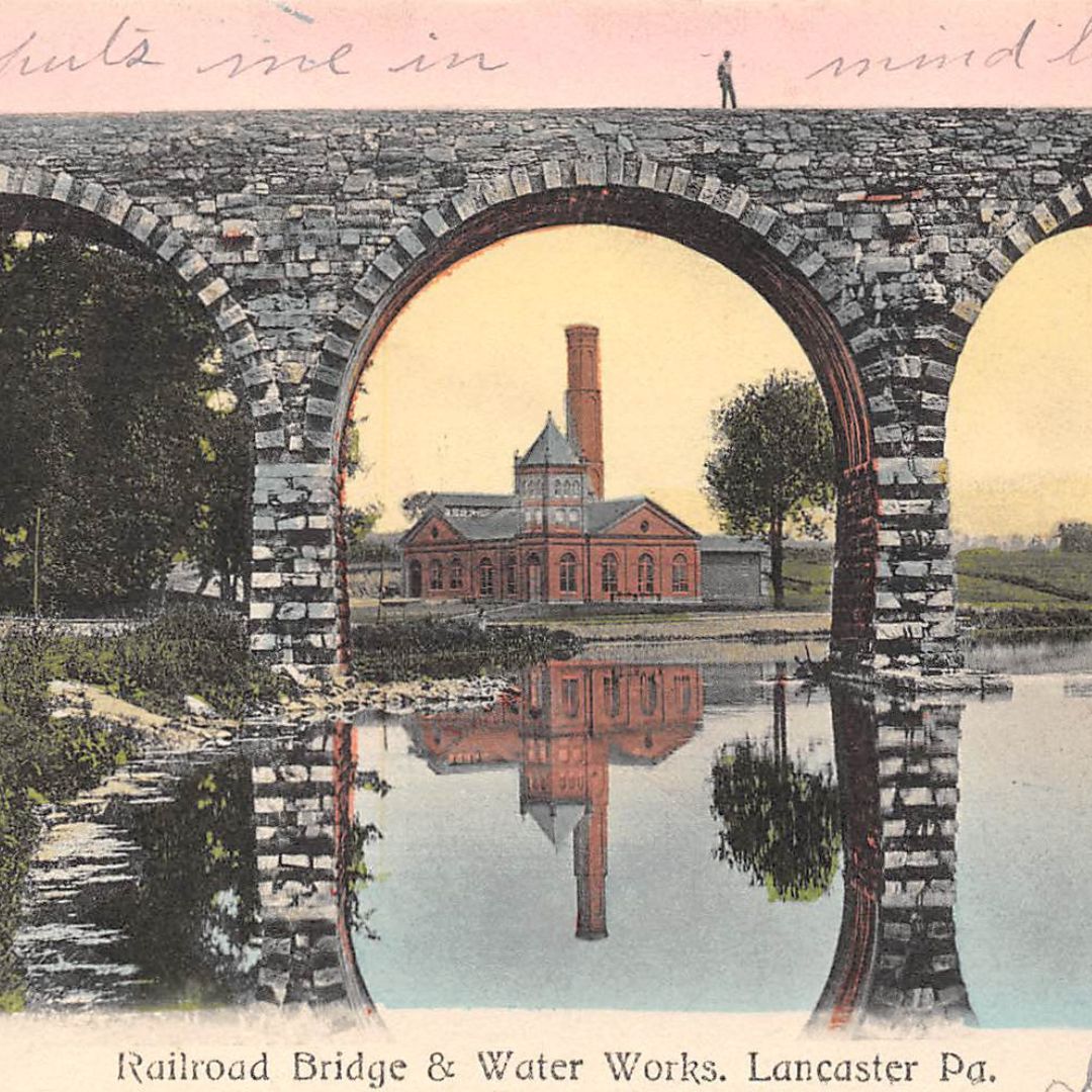vintage postcard of stone bridge