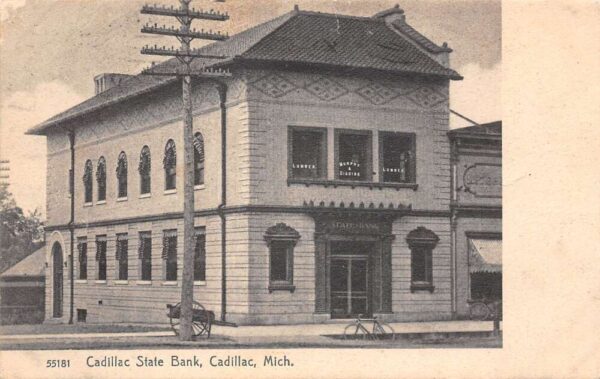 Cadillac Michigan Cadillac State Bank Murphy & Diggins Lumber Vintage PC U2999