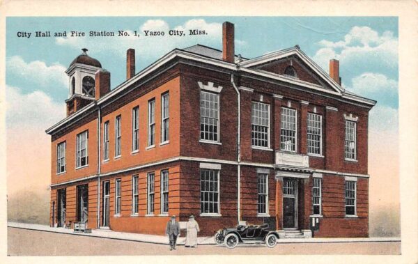 Yazoo City Mississippi City Hall And Fire Station No.1 Sky Tinted PC U3008