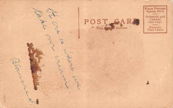 White Cloud Michigan Blue Line Creamery W/ One Week's Make, Stains On Back PC U3016 - Image 2