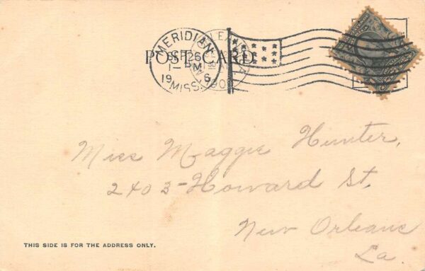 Meridian Mississippi Masonic Temple Sepia Tone Lithograph Vintage Postcard U3018 - Image 2
