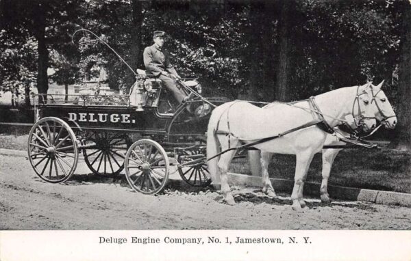 Jamestown New York Deluge Engine Company Number 1 Vintage Postcard U3027