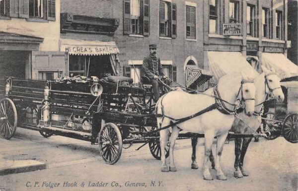 Geneva New York C. F. Folger Hook & Ladder Company Vintage Postcard U3028