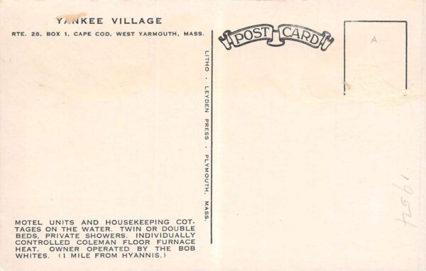 West Yarmouth Massachusetts Aerial View Of Yankee Village Motel PC U3032 - Image 2