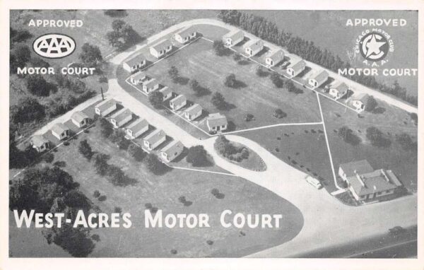 Fort Wayne Indiana West-Acres Motor Court Aerial View Photo Vintage PC U3045
