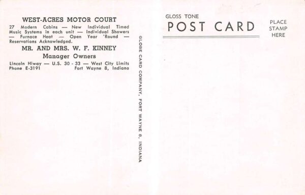 Fort Wayne Indiana West-Acres Motor Court Aerial View Photo Vintage PC U3045 - Image 2