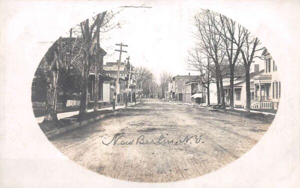 New Berlin New York Street Scene Real Photo Vintage Postcard AA65261