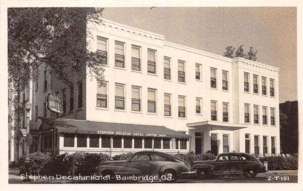 Bambridge Georgia Stephen Decatur Hotel Real Photo Vintage Postcard AA65280
