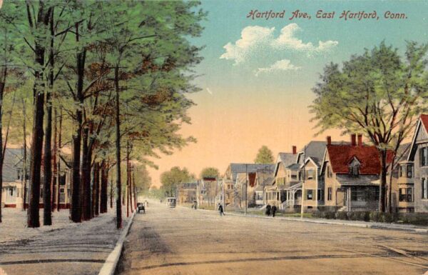 East Hartford Connecticut Hartford Avenue Street Scene Vintage Postcard AA65296